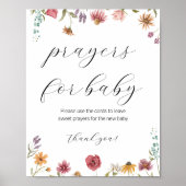 Poster Panneau de prières fleurs sauvages pour bébé (Devant)