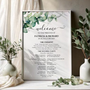 Poster Panneau de Programme de Cérémonie de Mariage à l'E