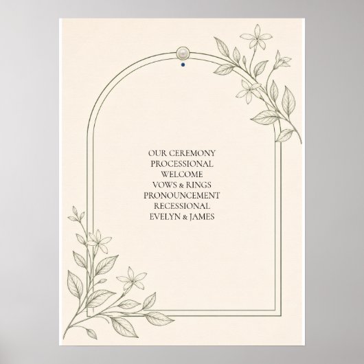 Poster Panneau de programme de cérémonie de mariage botan (Devant)