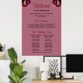 Poster Panneau de programme de cérémonie de mariage flora (Bureau à domicile)
