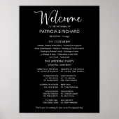 Poster Panneau de programme de mariage à calligraphie mod (Devant)