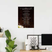 Poster Panneau de programme de mariage automnal au tourne (Bureau à domicile)