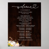 Poster Panneau de programme de mariage automnal au tourne (Devant)
