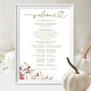Poster Panneau de programme de mariage d'automne de citro