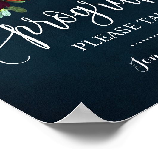 Poster Panneau de Programme de Mariage Navy (Coin)