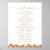 Poster Panneau de Programme de Mariage pour les Feuilles (Devant)