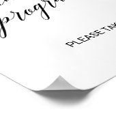 Poster Panneau de programmes de calligraphie noir élégant (Coin)