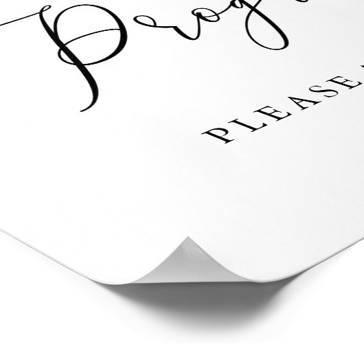 Poster Panneau de programmes rustiques à calligraphie sim (Coin)