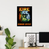 Poster Panneau de protestation anti-Glace de feu, Télécha (Bureau à domicile)