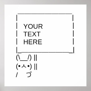 Poster Panneau de protestation Bunny / Art texte ASCII pe