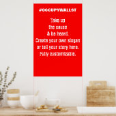 Poster Panneau de protestation Custom Occupy Wall Street (Cuisine)