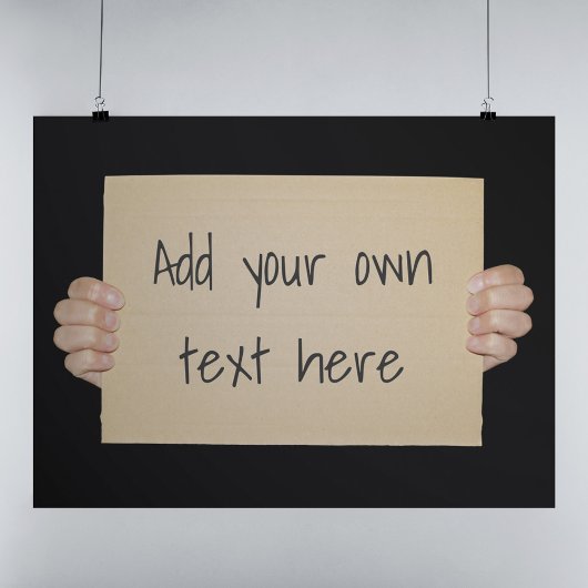 Poster Panneau de protestation en carton avec texte perso