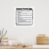 Poster Panneau de protestation générique et humoristique (Cuisine)