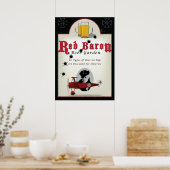 Poster Panneau de pub, Jardin de bière Baron Rouge (Cuisine)