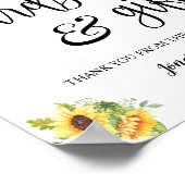 Poster Panneau de réception de mariage avec cartes et cad (Coin)