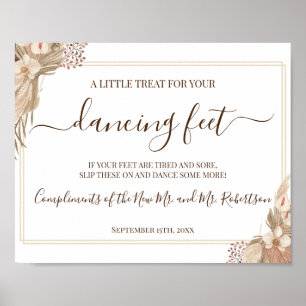 Poster Panneau de réception de mariage Dancing Feet Flip