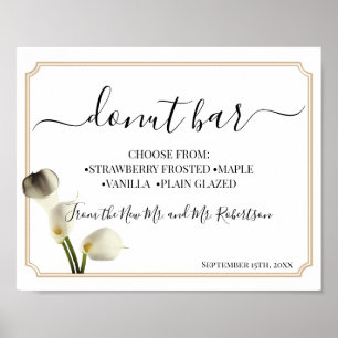 Poster Panneau de réception de mariage de la table Donut