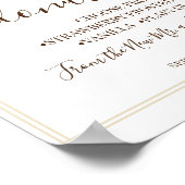 Poster Panneau de réception de mariage de table de sucrer (Coin)