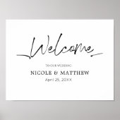 Poster Panneau de réception de mariage en calligraphie mo (Devant)
