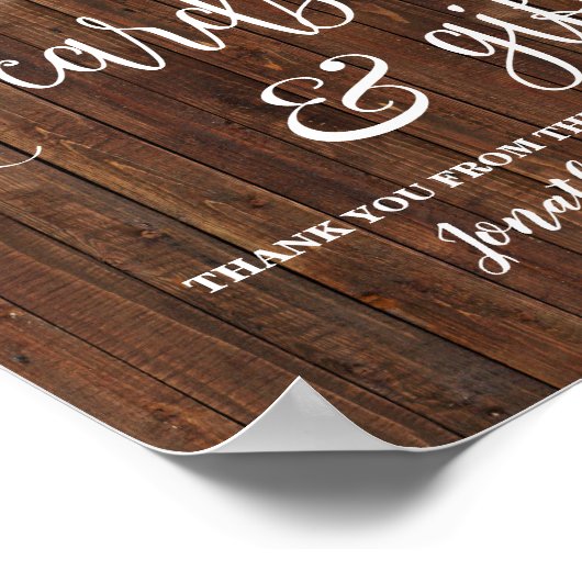 Poster Panneau de réception de mariage occidental Cards & (Coin)