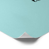 Poster Panneau de réception de mariage personnalisé bleu (Coin)