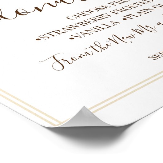 Poster Panneau de réception de mariage pour table de sucr (Coin)