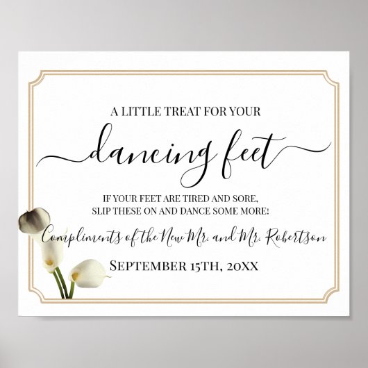 Poster Panneau de réception de mariage Sandales à pieds d (Devant)