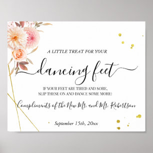 Poster Panneau de réception de mariage Sandales Dancing F
