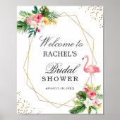 Poster Panneau de Réception de Mariage Tropical Floral Fl (Devant)