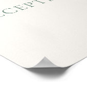 Poster Panneau de réception de mariage vert sauge minimal (Coin)