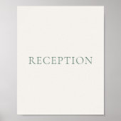 Poster Panneau de réception de mariage vert sauge minimal (Devant)