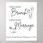 Poster Panneau de Réception de Mariée pour Brunch (Devant)