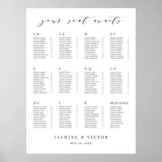 Poster Panneau de réception du Mariage officiel du script (Devant)