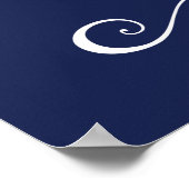 Poster Panneau de réception Marine Blue Wedding Imprimer  (Coin)