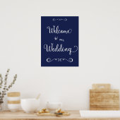 Poster Panneau de réception Marine Blue Wedding Imprimer  (Cuisine)