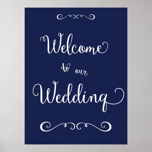 Poster Panneau de réception Marine Blue Wedding Imprimer  (Devant)