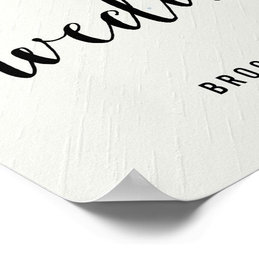 Poster Panneau de réception Noir et Blanc Mariage Imprime (Coin)