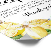 Poster Panneau de recette de douche de mariée aux citrons (Coin)