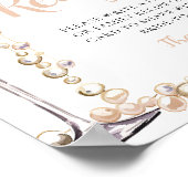 Poster Panneau de recettes de champagne Pearles d'or et P (Coin)