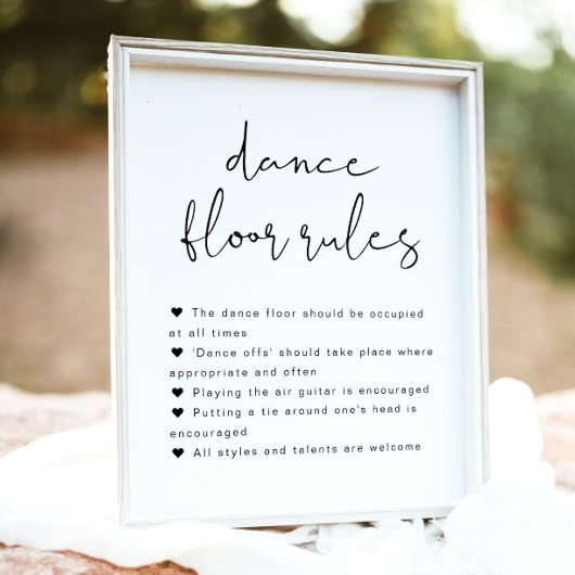 Poster Panneau de règles de piste de danse de mariage min