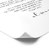 Poster Panneau de Remembrance de Mariage en Mémoire Écrit (Coin)