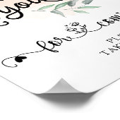 Poster Panneau de remerciement de mariage vert doré (Coin)