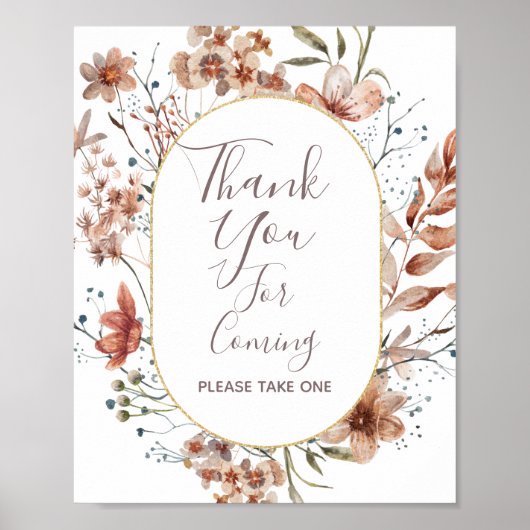 Poster Panneau de remerciement Fleurs sauvages d'automne  (Devant)