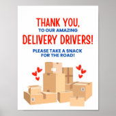 Poster Panneau de remerciement pour chauffeur de livraiso (Devant)