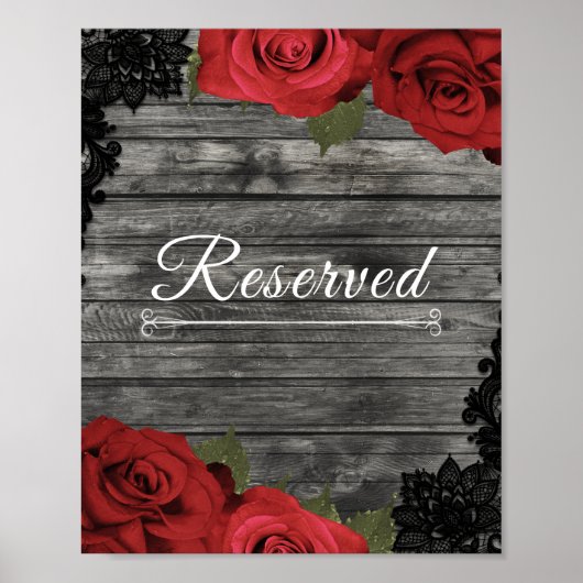 Poster Panneau de réservation de mariage Rustique Noir La (Devant)