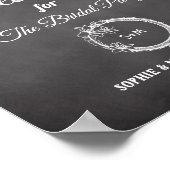 Poster Panneau de réservation mariage noir et blanc (Coin)