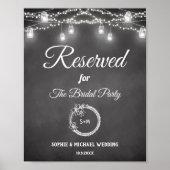 Poster Panneau de réservation mariage noir et blanc (Devant)