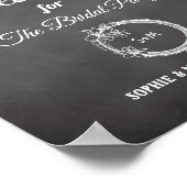 Poster Panneau de réservation noir et blanc pour mariage (Coin)