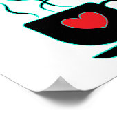 Poster Panneau de réveil turquoise et noir pour cuisine (Coin)