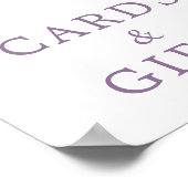 Poster Panneau de Rose Violet Floral Douche Cartes & Cade (Coin)